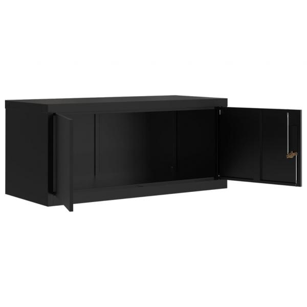 Aktenschrank Schwarz 90x40x110 cm Stahl