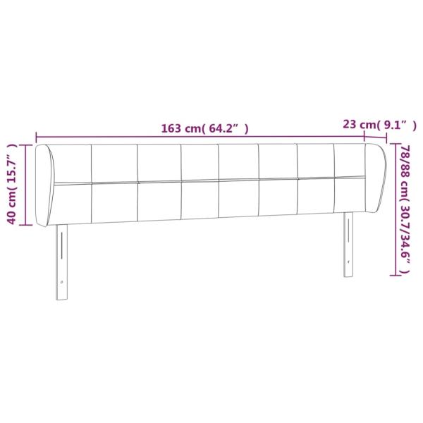 Kopfteil mit Ohren Dunkelbraun 163x23x78/88 cm Stoff