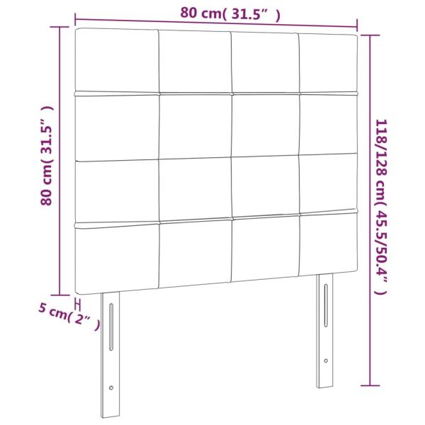 LED Kopfteil Dunkelbraun 80x5x118/128 cm Stoff