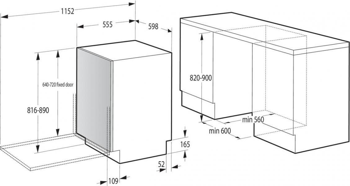 Gorenje GV663A66 Vollintegrierter Geschirrspüler, 60 cm breit, 16 Maßgedecke, Startzeitvorwahl, AquaStop, TotalDry