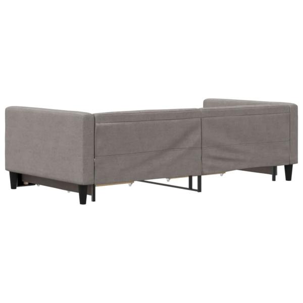 Tagesbett Ausziehbar mit Schubladen Taupe 100x200 cm Stoff