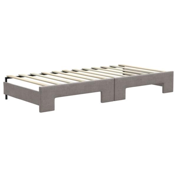 Tagesbett Ausziehbar mit Schubladen Taupe 100x200 cm Stoff