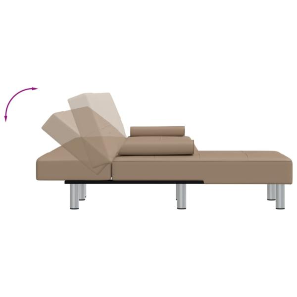 Schlafsofa in L-Form Cappuccino-Braun 255x140x70 cm Kunstleder