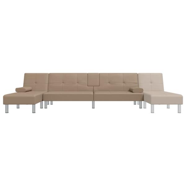 Schlafsofa in L-Form Cappuccino-Braun 255x140x70 cm Kunstleder