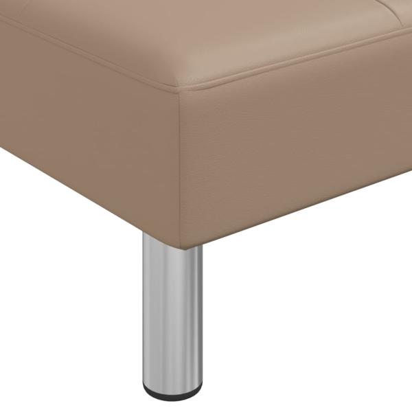 Schlafsofa in L-Form Cappuccino-Braun 255x140x70 cm Kunstleder