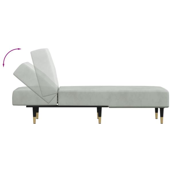 Chaiselongue Hellgrau Samt