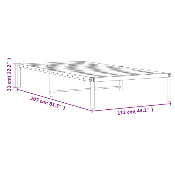 Bettgestell Metall Schwarz 107x203 cm