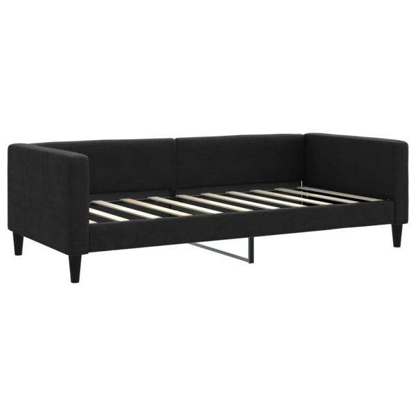 Tagesbett Ausziehbar mit Schubladen Schwarz 90x190 cm Stoff