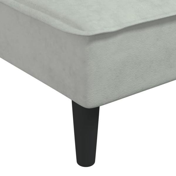 Schlafsofa in L-Form Hellgrau 255x140x70 cm Samt