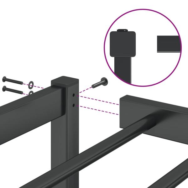 Bettgestell Metall Schwarz 120x190 cm