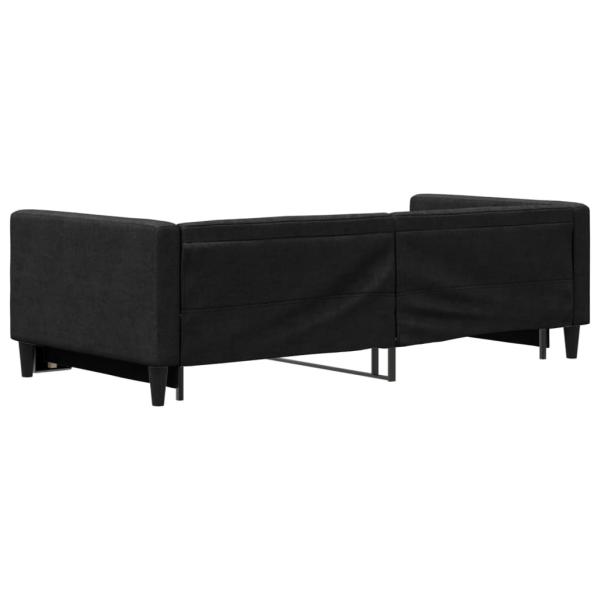 Tagesbett Ausziehbar Schwarz 90x190 cm Stoff