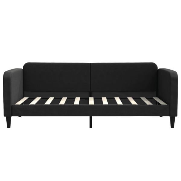 Tagesbett Ausziehbar Schwarz 90x190 cm Stoff