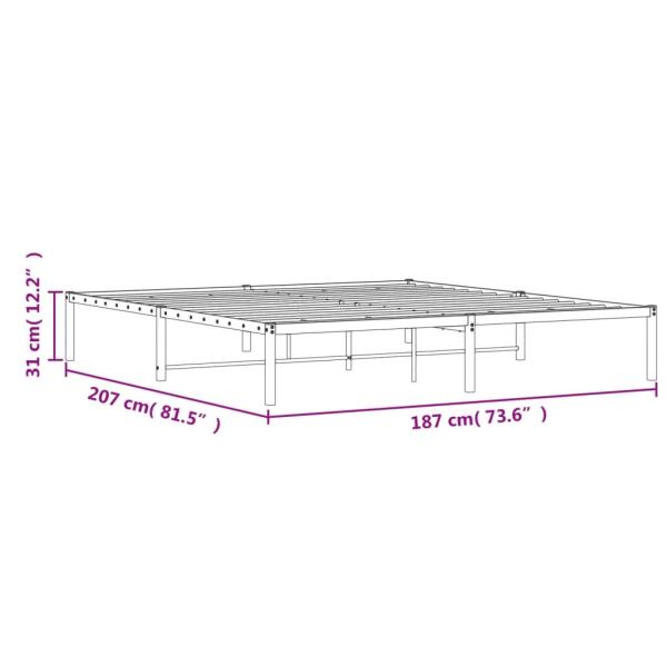 Bettgestell Metall Weiß 180x200 cm