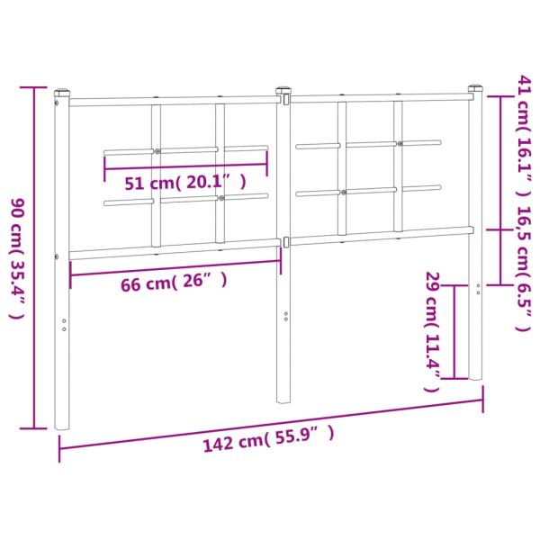 Kopfteil Metall Weiß 135 cm