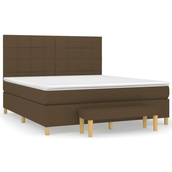 Boxspringbett mit Matratze Dunkelbraun 160x200 cm Stoff