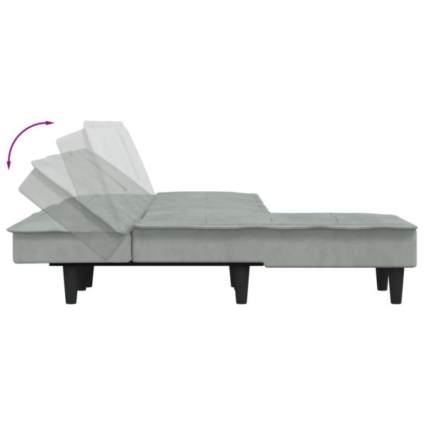 Schlafsofa in L-Form Hellgrau 255x140x70 cm Samt