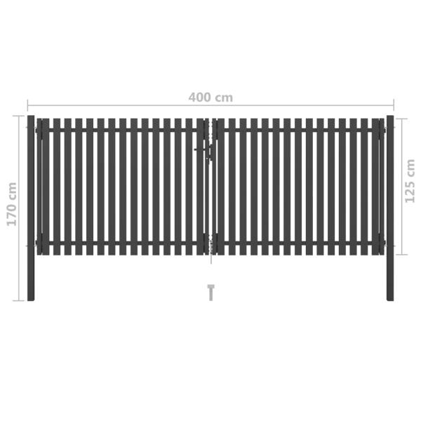 Gartentor Stahl 4x1,7 m Anthrazit