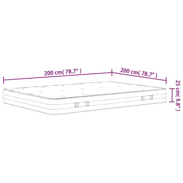 Matratze Taschenfederkern Mittelfest 200x200 cm
