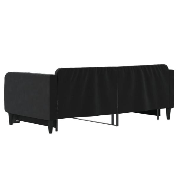 Tagesbett Ausziehbar Schwarz 90x190 cm Samt