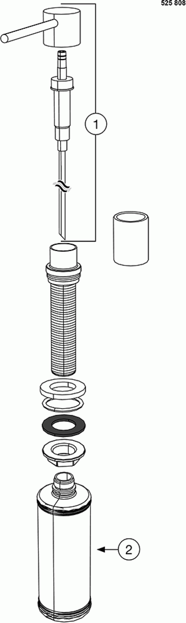 Blanco Lato Spülmittelspender, edelstahl finish UltraResist (525809)