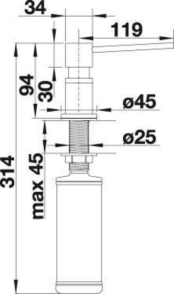 Blanco Lato Spülmittelspender, edelstahl finish UltraResist (525809)