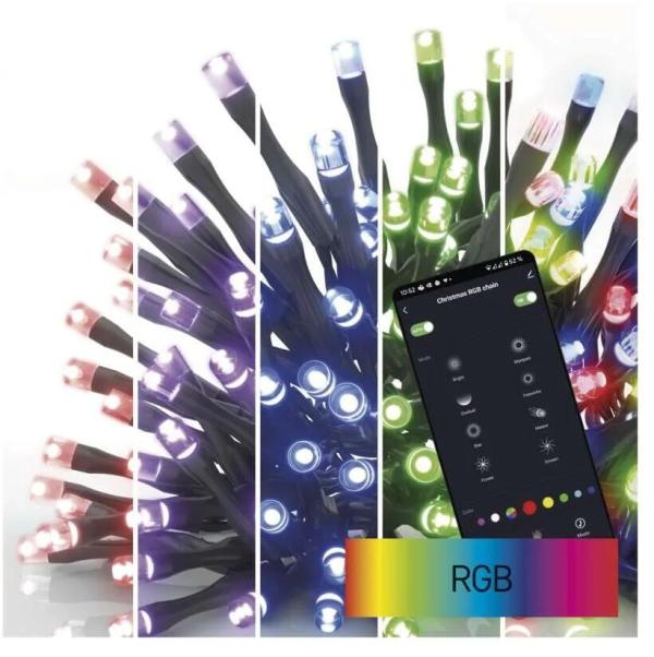 ARDEBO.de EMOS D4ZR02 GoSmart LED Weihnachtliche Lichterkette, 12m, Außen/Innen, RGB, Programme, Timer, WiFi (1550044029)