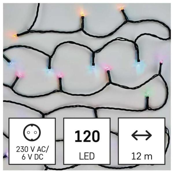 EMOS D4ZR02 GoSmart LED Weihnachtliche Lichterkette, 12m, Außen/Innen, RGB, Programme, Timer, WiFi (1550044029)