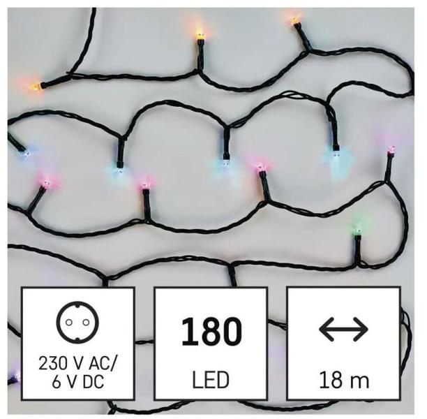 EMOS D4ZR03 GoSmart LED Weihnachtliche Lichterkette, 18m, Außen/Innen, RGB, Programme, Timer, WiFi (1550044030)