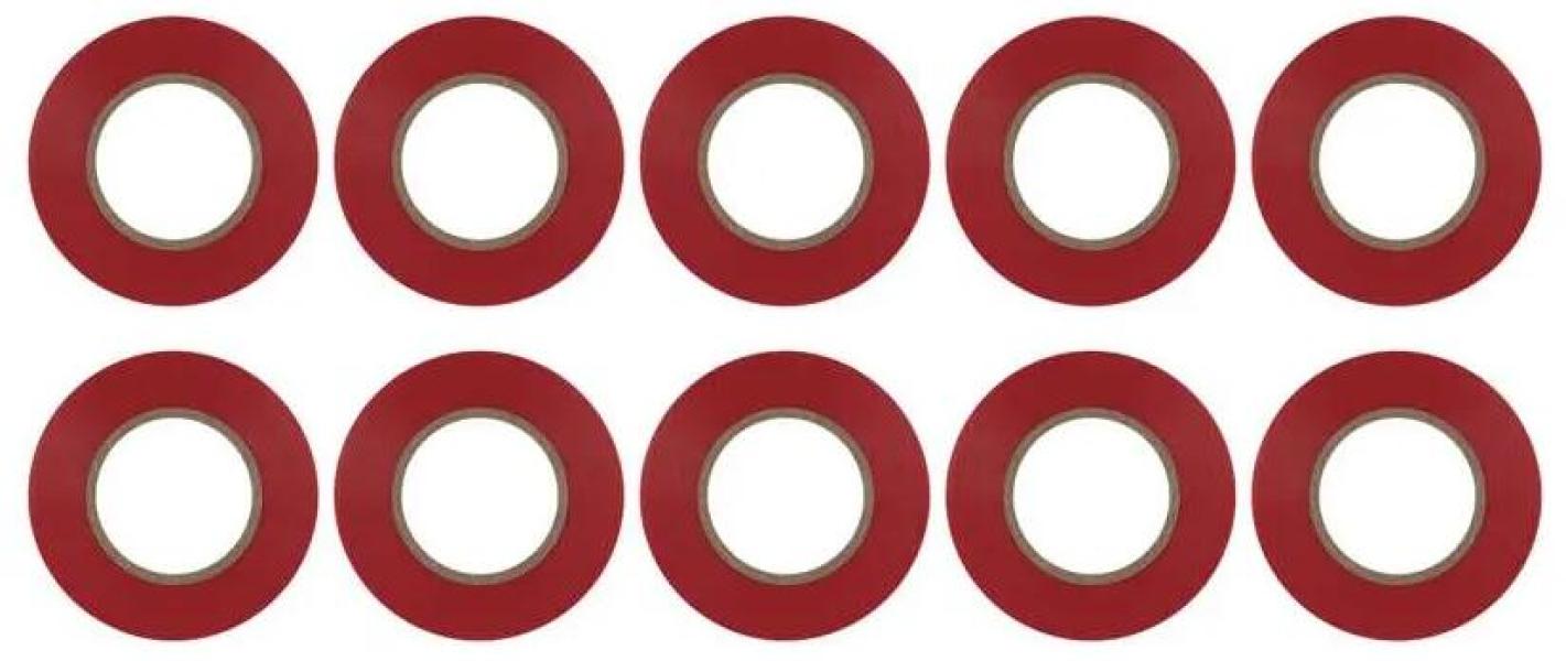 EMOS F61923 Isolierband, Breite 19mm, Länge 20m, PVC, rot (2001192030)