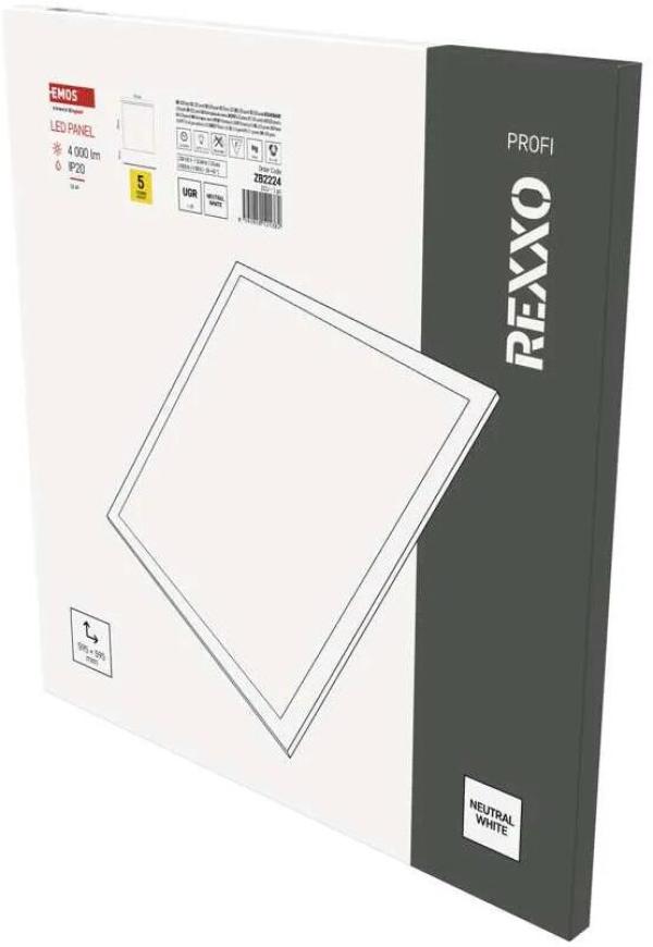 EMOS REXXO Backlit ZB2224 LED-Einbauleuchte, quadratisch, 36W, 4000lm, Neutralweiß, 600x600mm, UGR<19, weiß (1544103623)