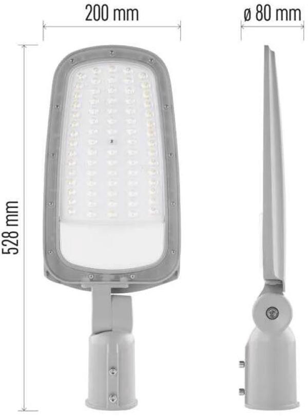 EMOS SOLIS ZO0704 LED-Straßenleuchte, 70W, 8400lm, Neutralweiß, IP65, grau (1536020002)