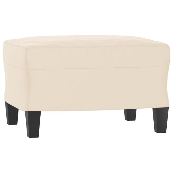 Sessel mit Hocker Beige 60 cm Mikrofasergewebe