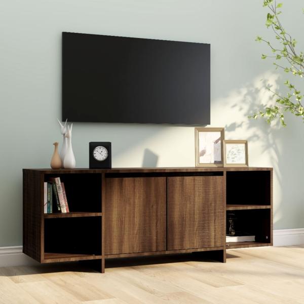 TV-Schrank Braun Eichen-Optik 130x35x50 cm Holzwerkstoff