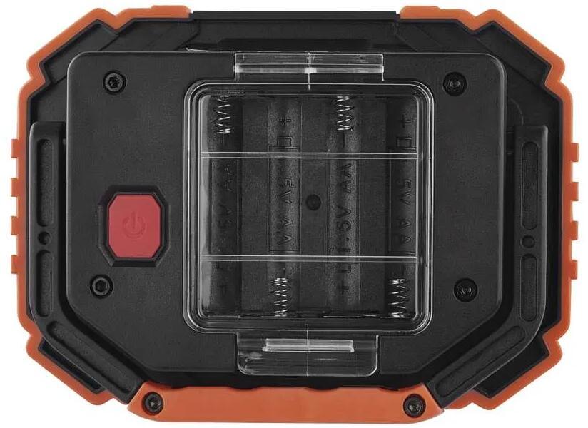 EMOS COB LED Arbeitsleuchte, 700 lm, 4x AA, schwarz-orange