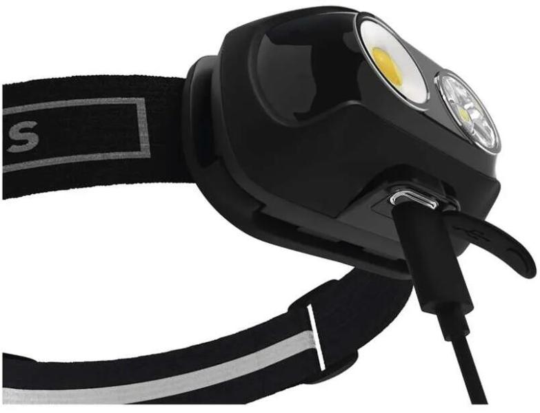 EMOS 1441317000 COB LED aufladbare Stirnlampe P3542, 500lm, 130m, Li-pol 1200mAh, schwarz