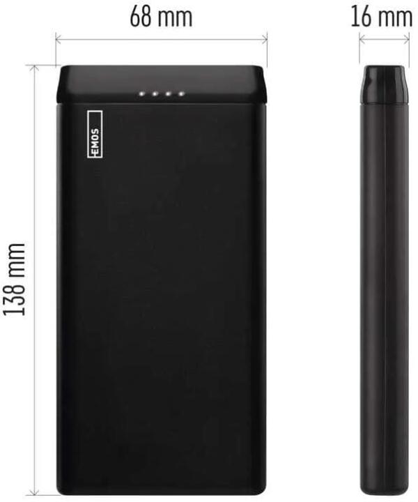 EMOS Alpha 10S Powerbank, 10000 mAh, 10W, schwarz (1613052600)