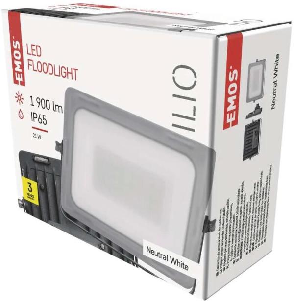 EMOS ILIO ZS2520 LED-Flutlicht, schwarz, 21W, 1900lm, neutralweiß (1531252520)