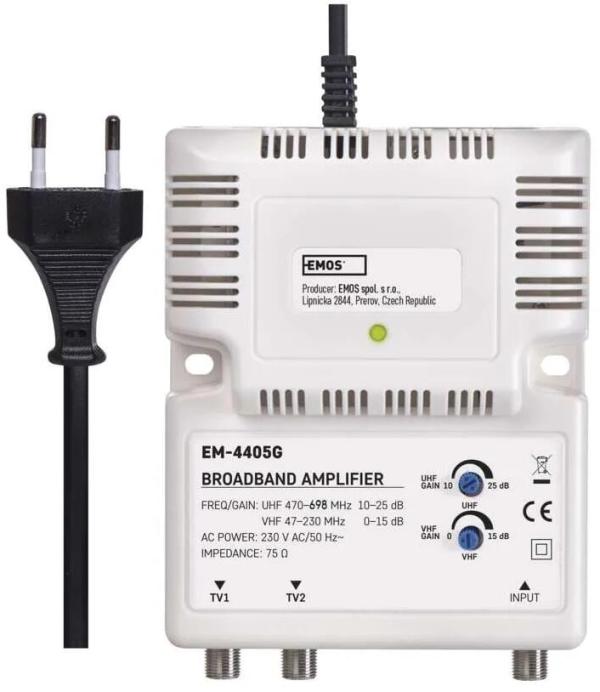 EMOS J0400 Breitbandverstärker EM-4405G, F Stecker (2506000800)