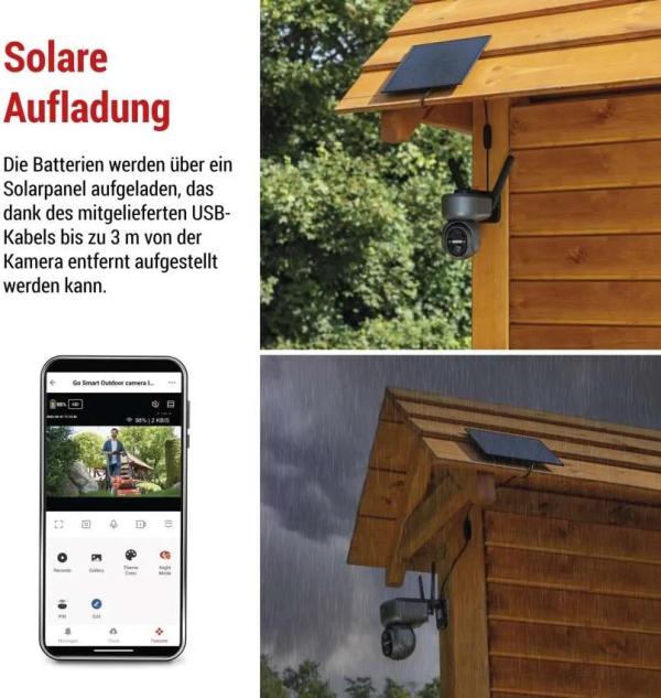 EMOS H4058 GoSmart rotierende Outdoor IP-Kamera, 4G/LTE, IP-6000, OWL, grau (3024040580 )