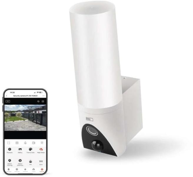 ARDEBO.de EMOS H4064 GoSmart rotierende Outdoor IP-Kamera, WiFi, Licht, IP-310, TORCH, weiß (3024040640 )