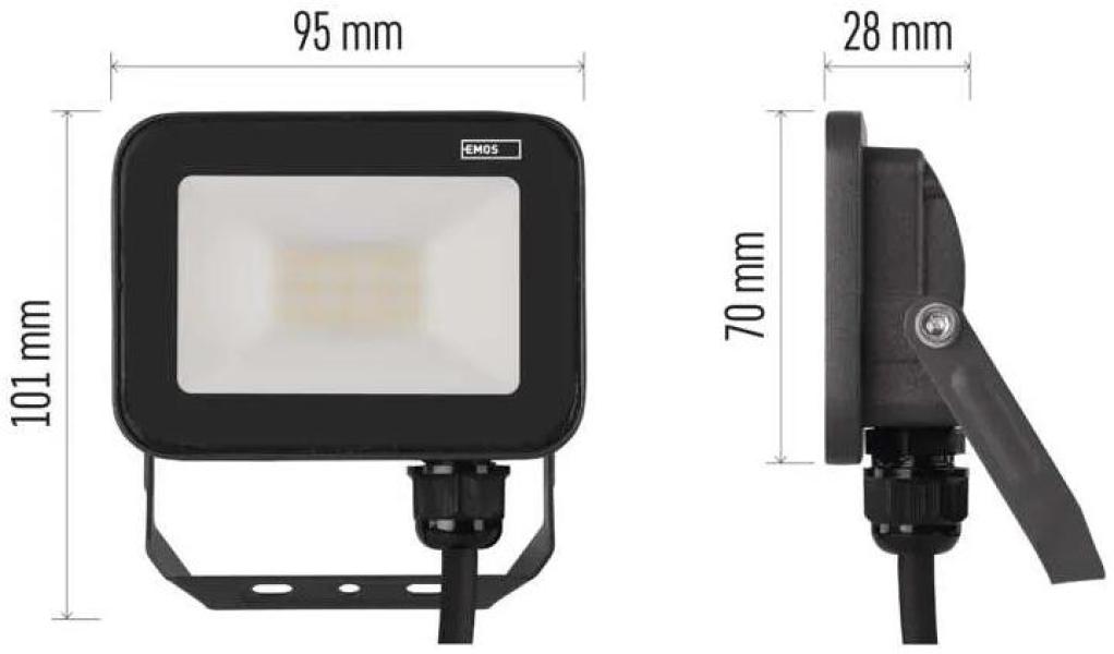 EMOS PROFI ZS2612 LED-Flutlicht, anthrazit, 10W, 1100lm, neutralweiß (1531242612)