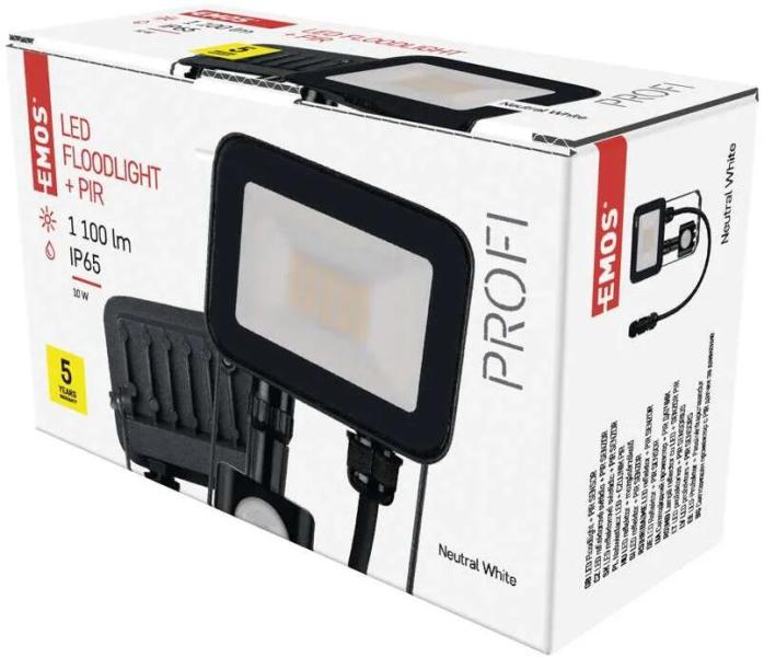 EMOS PROFI ZS2712 LED-Flutlicht mit Bewegungsmelder, anthrazit, 10W, 1100lm, neutralweiß (1531242712)