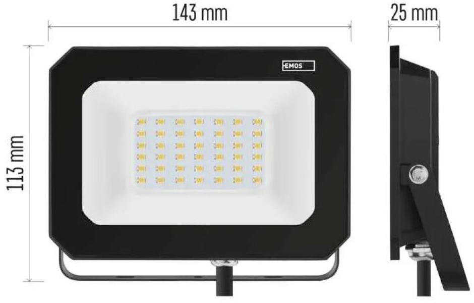 EMOS SIMPO ZS2233 LED-Reflektor, schwarz, 30W, 3000lm, neutralweiß (1531223300)