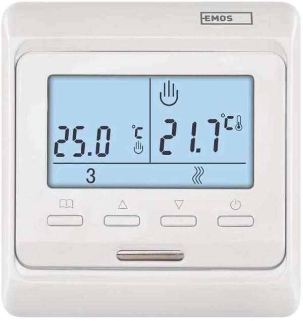 EMOS P5601UF Fußbodenheizung-Thermostat, programmierbar, verkabelt, weiß (2101210000)