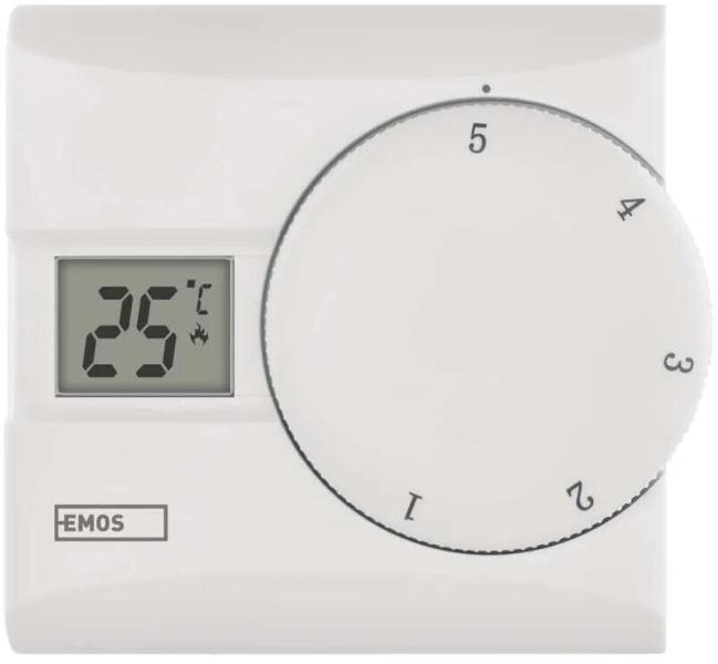 EMOS P5603R Raumthermostat, manuell, verkabelt, 6A, weiß (2101106001)