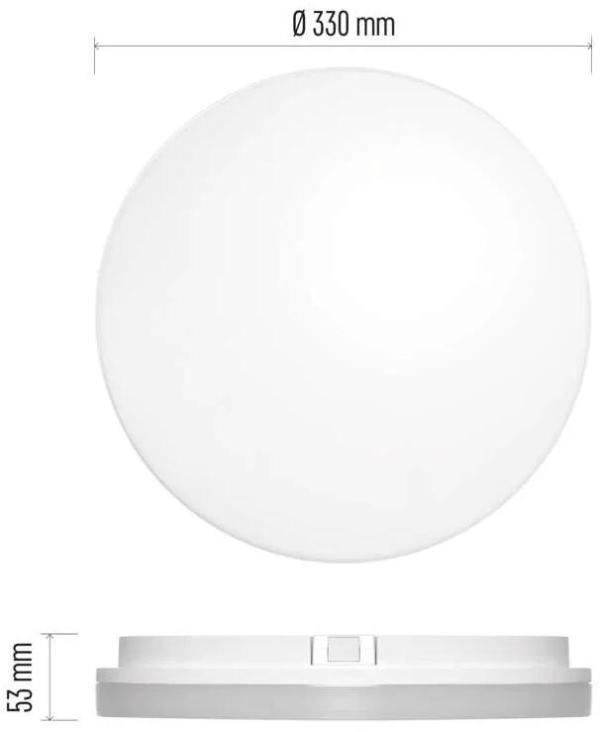 EMOS TORI ZM4122 LED Deckenleuchte, rund, weiß, 24W, IP54, warmweiß (1539081240)