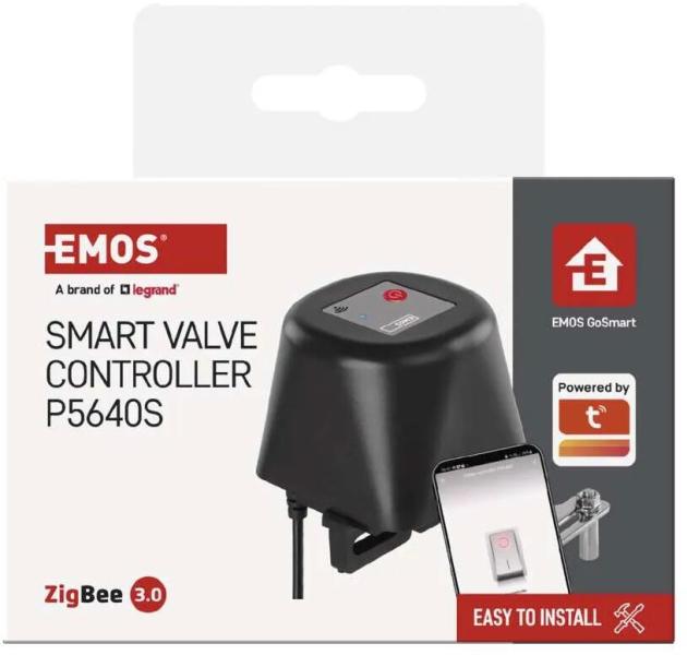 EMOS P5640S GoSmart Motorisierter Ventilschließer für Wasser/Gas, ZigBee, schwarz (2105564000)