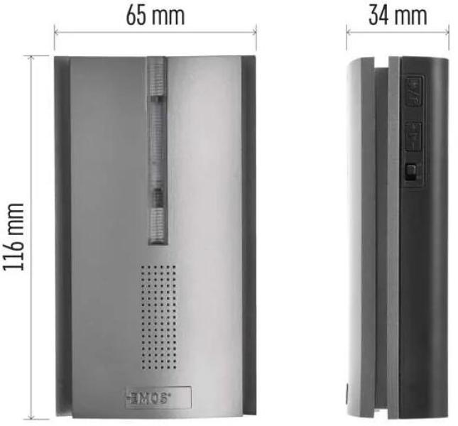 EMOS P5763R Zusatzklingel zu P5760, P5763, Signalerweiterung, für 3x AA, silber (3402063000)