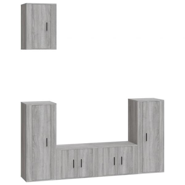 5-tlg. TV-Schrank-Set Grau Sonoma Holzwerkstoff