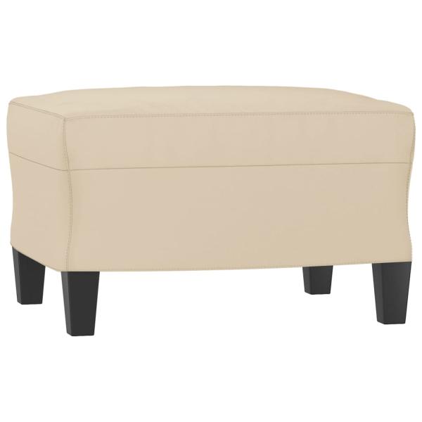 3-Sitzer-Sofa mit Hocker Creme 180 cm Mikrofasergewebe